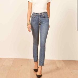 Reformation high and skinny in Baltic. Size 31 NWT
